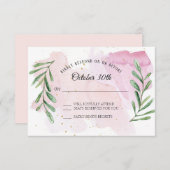 Rustige Eucalyptus Leaf Gold Modern Waterverf RSVP Kaart (Voorkant / Achterkant)