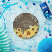 Rustige Eucalyptus Leaf Herfst - Zonnebloemen Baby Papieren Bordje (Feest)