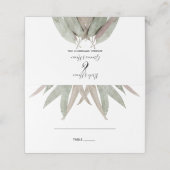 Rustige Eucalyptus Leaf Wedding Place Card Plaatskaartje (Buitenkant ongevouwen)
