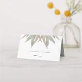 Rustige Eucalyptus Leaf Wedding Place Card Plaatskaartje (Voorkant)