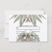 Rustige Eucalyptus Leaf Wedding RSVP-kaarten RSVP Kaartje (Voorkant)