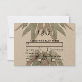 Rustige Eucalyptus Leaf Wedding RSVP-kaarten RSVP Kaartje