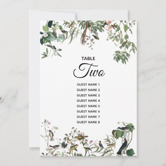 Rustige Eucalyptus Leaves Wedding Flat Table Kaart (Achterkant)