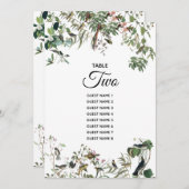 Rustige Eucalyptus Leaves Wedding Flat Table Kaart (Voorkant / Achterkant)