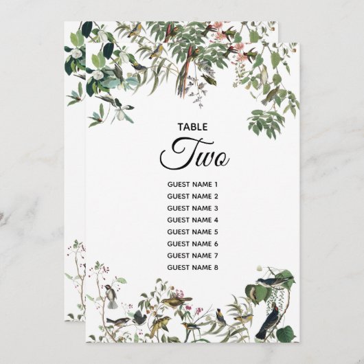 Rustige Eucalyptus Leaves Wedding Flat Table Kaart (Voorkant / Achterkant)