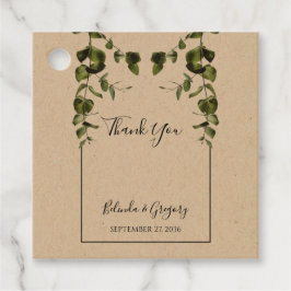 Rustige Eucalyptus Leaves Wedding Gift Bedankjes Labels
