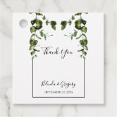 Rustige Eucalyptus Leaves Wedding Gift Bedankjes Labels (Voorkant)