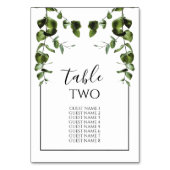 Rustige Eucalyptus Leaves Wedding Guest Names Kaart (Achterkant)