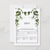 Rustige Eucalyptus Leaves Wedding RSVP Kaarten (Voorkant)