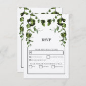 Rustige Eucalyptus Leaves Wedding RSVP Kaarten (Voorkant / Achterkant)