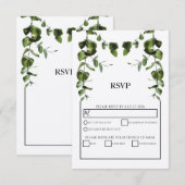 Rustige Eucalyptus Leaves Wedding RSVP Kaarten Kaartje (Voorkant / Achterkant)