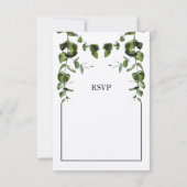 Rustige Eucalyptus Leaves Wedding RSVP Kaarten Kaartje (Achterkant)