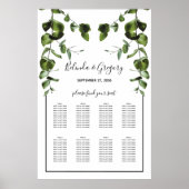 Rustige eucalyptus Leaves Wedding Seding Chart Poster (Voorkant)