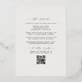 Rustige Eucalyptus & RSVP QR Code Weddenschap Roos Folie Uitnodiging (Achterkant)