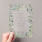 Rustige eucalyptus Sla de datum op Acryl Uitnodigingen (Insitu (Draagbaar))