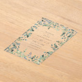 Rustige eucalyptus Sla de datum op Acryl Uitnodigingen (Laagn)