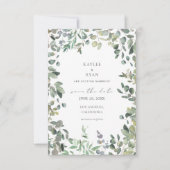 Rustige eucalyptus Sla de datum op Save The Date (Voorkant)