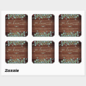 Rustige Eucalyptus Spread Love Not Germs Wedding Vierkante Sticker (Vel)