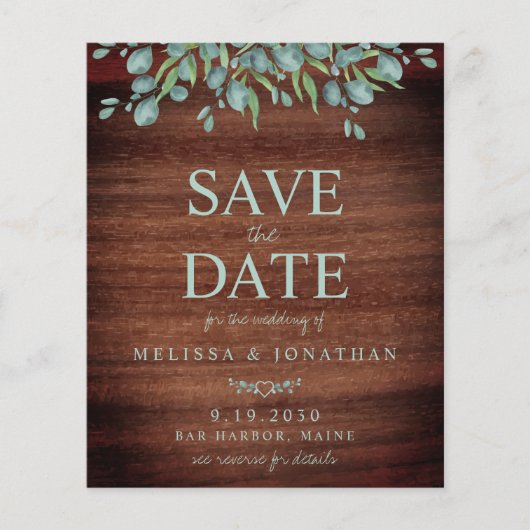 Rustige Eucalyptus Wedding QR-code sparen de datum (Voorkant)