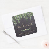 Rustige Eucalyptus Wedding Spread Love Not Germs Vierkante Sticker (Envelop)