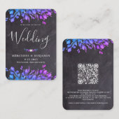 Rustige eucalyptusfielencode QR-wijdenweddenschap  Visitekaartje (Voorkant / Achterkant)