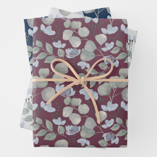 Rustige Eucalyputus Waterverf bruiloft Inpakpapier Vel (In situ)