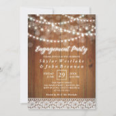 Rustige Fairy Lights Engagement Party Kaart (Voorkant)