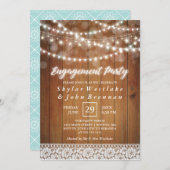 Rustige Fairy Lights Engagement Party Kaart (Voorkant / Achterkant)