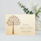 Rustige Fall Wedding rsvp standaard 3,5 x 5 Kaartje (Staand voorkant)