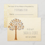 Rustige Fall Wedding rsvp standaard 3,5 x 5 Kaartje (Voorkant / Achterkant)