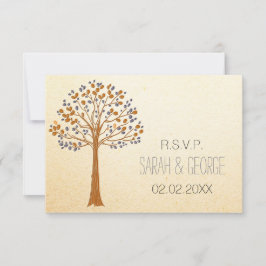 Rustige Fall Wedding rsvp standaard 3,5 x 5 Kaartje