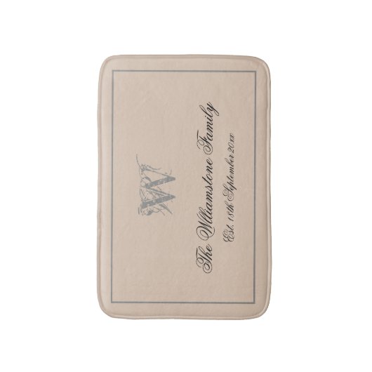 Rustige Familie Achternaam Chic Monogram Wedding G Badmat (Voorkant Verticaal)