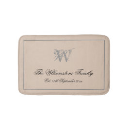 Rustige Familie Achternaam Chic Monogram Wedding G Badmat