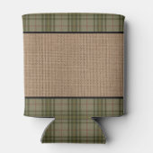 Rustige Familie Cabin Moose Pine Green Play Burlap Blikjeskoeler (Achterkant)