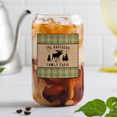 Rustige Familie Cabin Moose Pine Green Play Burlap Blikvorm Glas