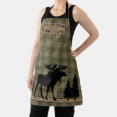 Rustige Familie Cabin Moose Pine Green Play Burlap Schort (Insitu)