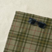 Rustige Familie Cabin Moose Pine Green Play Burlap Strandlaken (In situ)