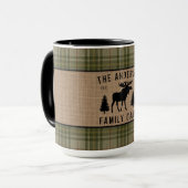 Rustige familie Cabin Moose Pine Green Pset Large Mok (Voorkant links)