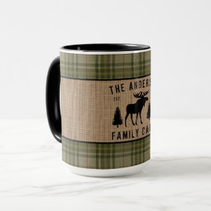 Rustige familie Cabin Moose Pine Green Pset Large Mok