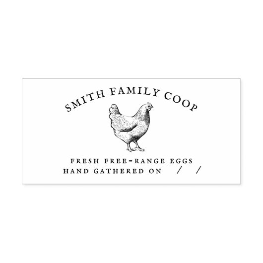 Rustige Familie Coop Chicken Egg Carton Stamp Zelfinktende Stempel (Design)