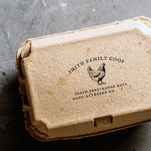 Rustige Familie Coop Chicken Egg Carton Stamp Zelfinktende Stempel