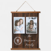 Rustige Familie Monogram Foto's Afbeelding Hangend Wandkleed (Voorkant)