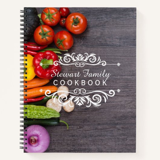Rustige Familie recept Cookbook gepersonaliseerd Notitieboek (Voorkant)