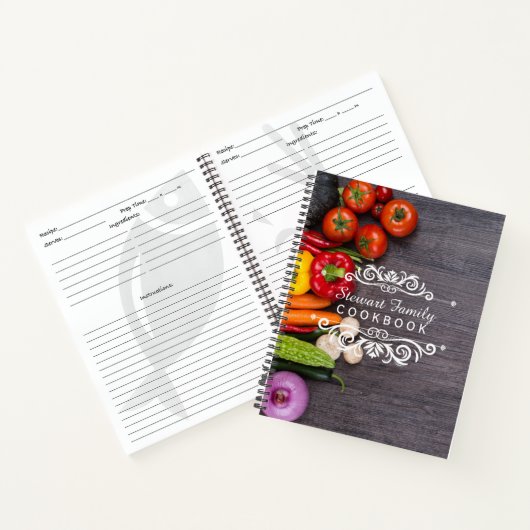 Rustige Familie recept Cookbook gepersonaliseerd Notitieboek (Binnen)