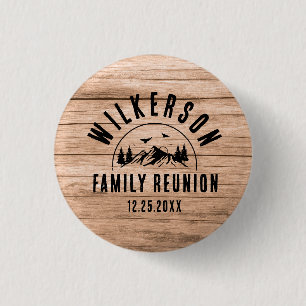 Rustige Familie reünie Cabin Retro Cool Wood Ronde Button 3,2 Cm