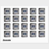 Rustige Familie reunion Bold Blue Letter R Monogra Vierkante Sticker (Vel)