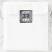 Rustige Familie reunion Bold Blue Letter R Monogra Vierkante Sticker (Tas)