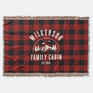 Rustige familienaam Cabin Cottage Retro Red Pset Deken