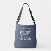 Rustige familienaam Farmhouse Dairy Milk Koe Crossbody Tas (Voorkant)