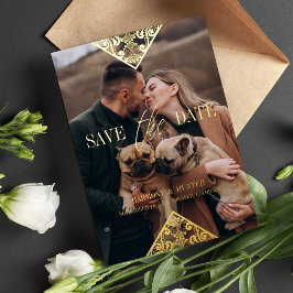 Rustige Fancy Boho Lace Effect Whimsical Typografi Folie Uitnodiging